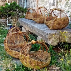 Grands Paniers en vannerie - zarzo rond