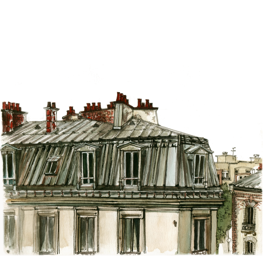 aurelie illustratrice aportee2mains carnet de voyage toits de paris