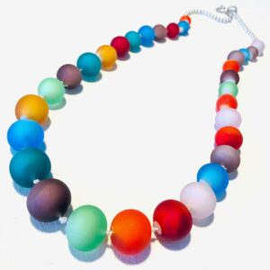 Collier Perles verre filé chalumeau multicolore par Florence Lemoine
