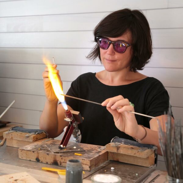 Florence Lemoine perles verre chalumeau atelier